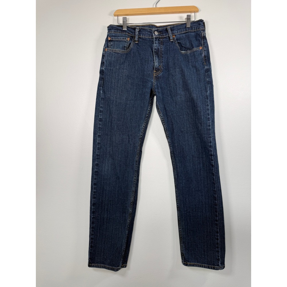 Levi's 505 Straight Jeans Mens Fits 32x31 Dark Wash Blue Stretch EUC